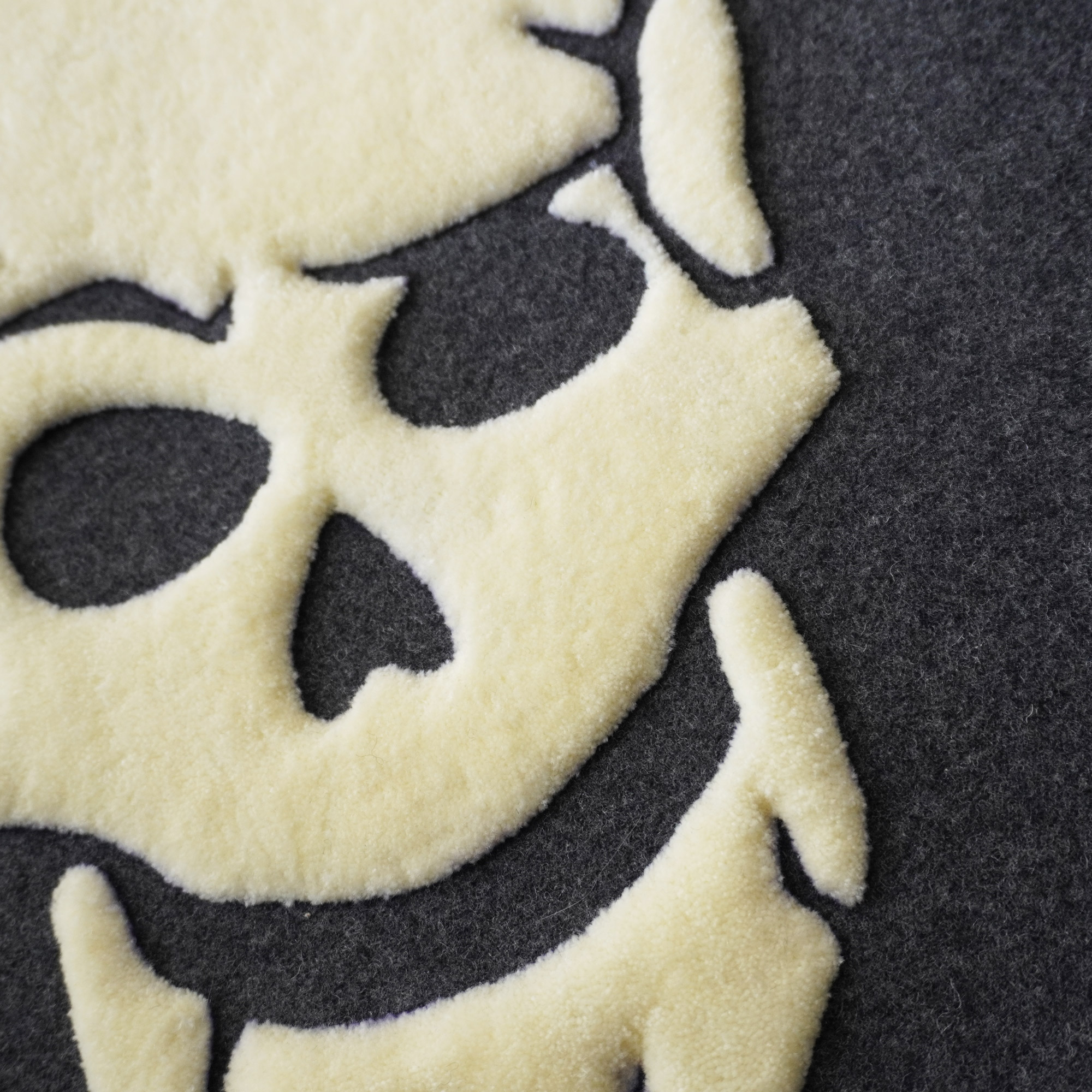 Skull Tote Bag close-up embroidery detail