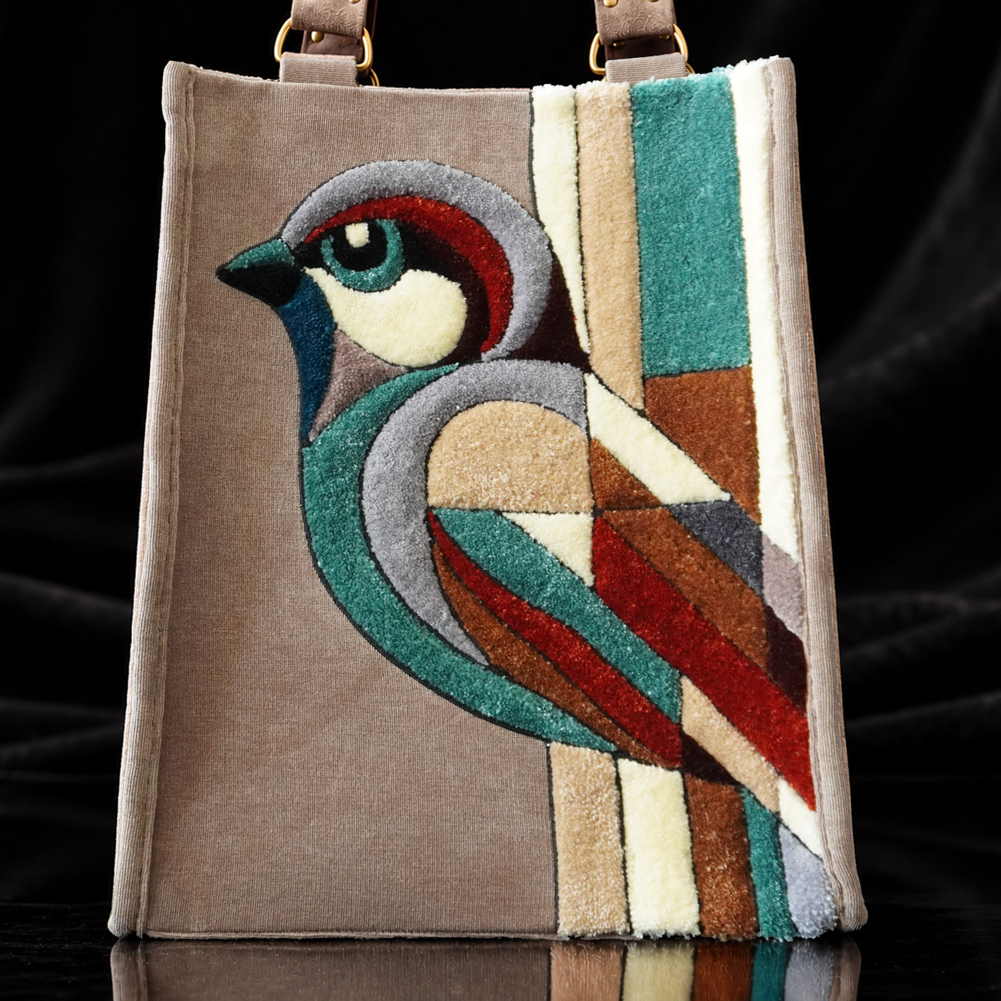 Sparrow Geometric Tote Bag close-up