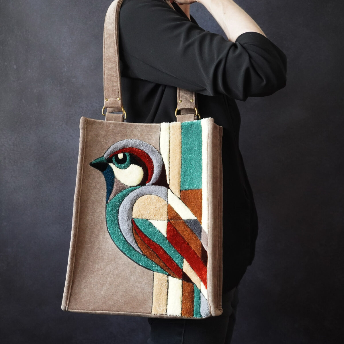 Sparrow Geometric Tote Bag on model