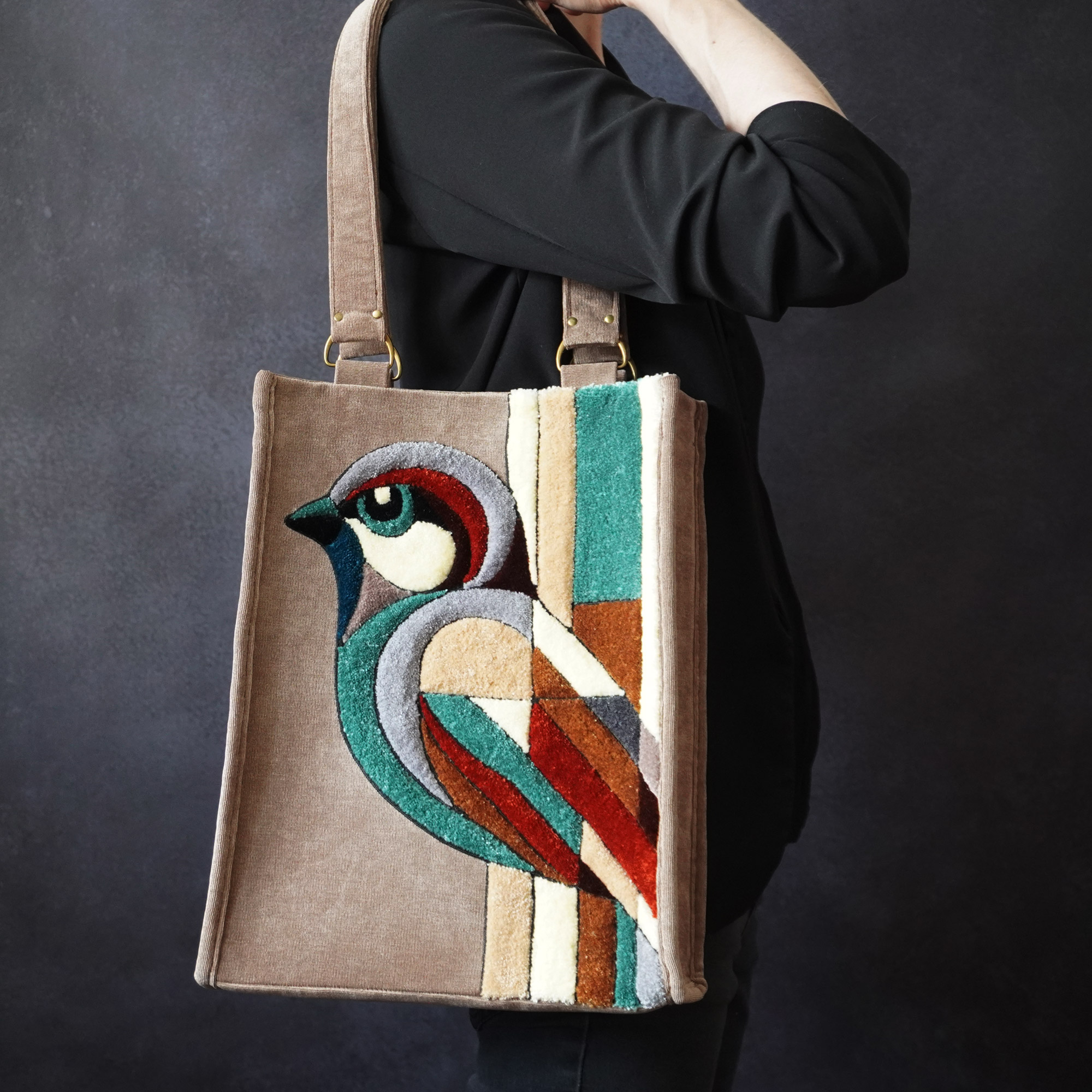 Sparrow Geometric Tote Bag on model