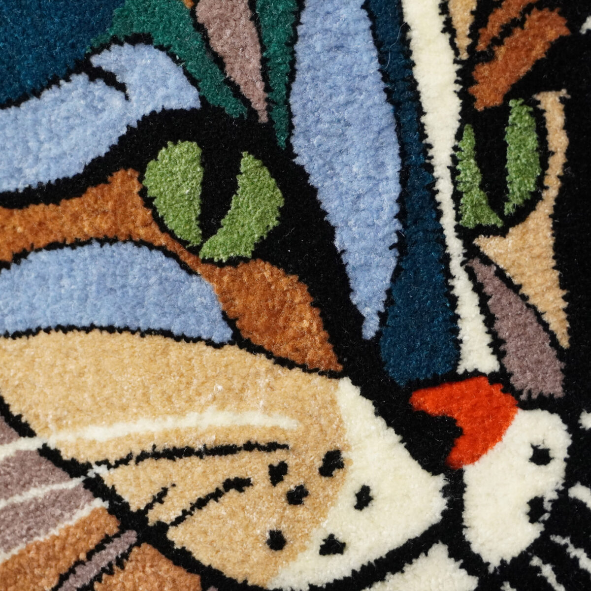 Stained Glass Cat Trapezoid Tote Bag embroidery detail